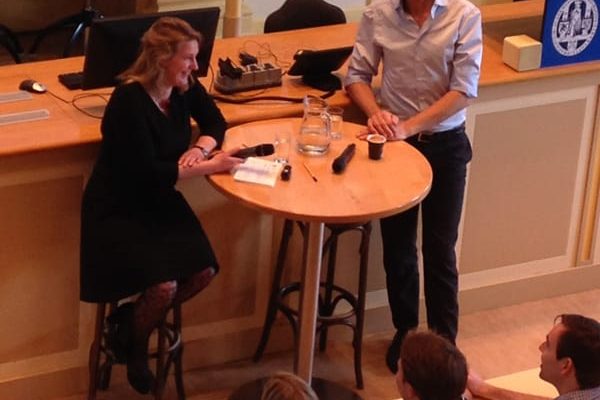 Mark Rutte tijdens het debat in Leiden (Foto: Mr)