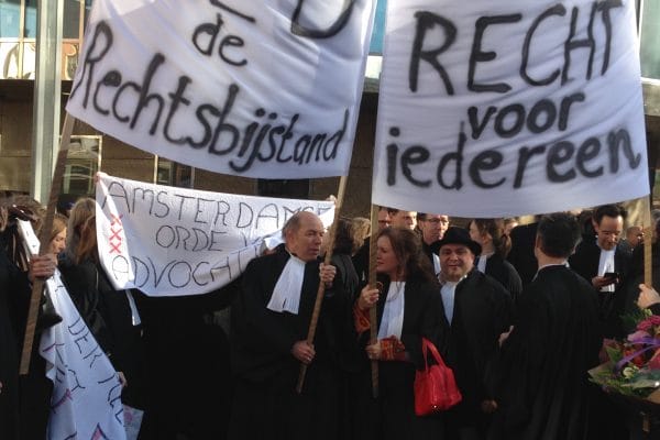 Advocatenprotest tegen te lage vergoedingen, 1 februari 2018 (foto: Mr.)